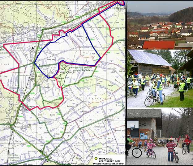 povečaj zemljevid krajše, daljše Ašičeve poti in Napoleonove poti.